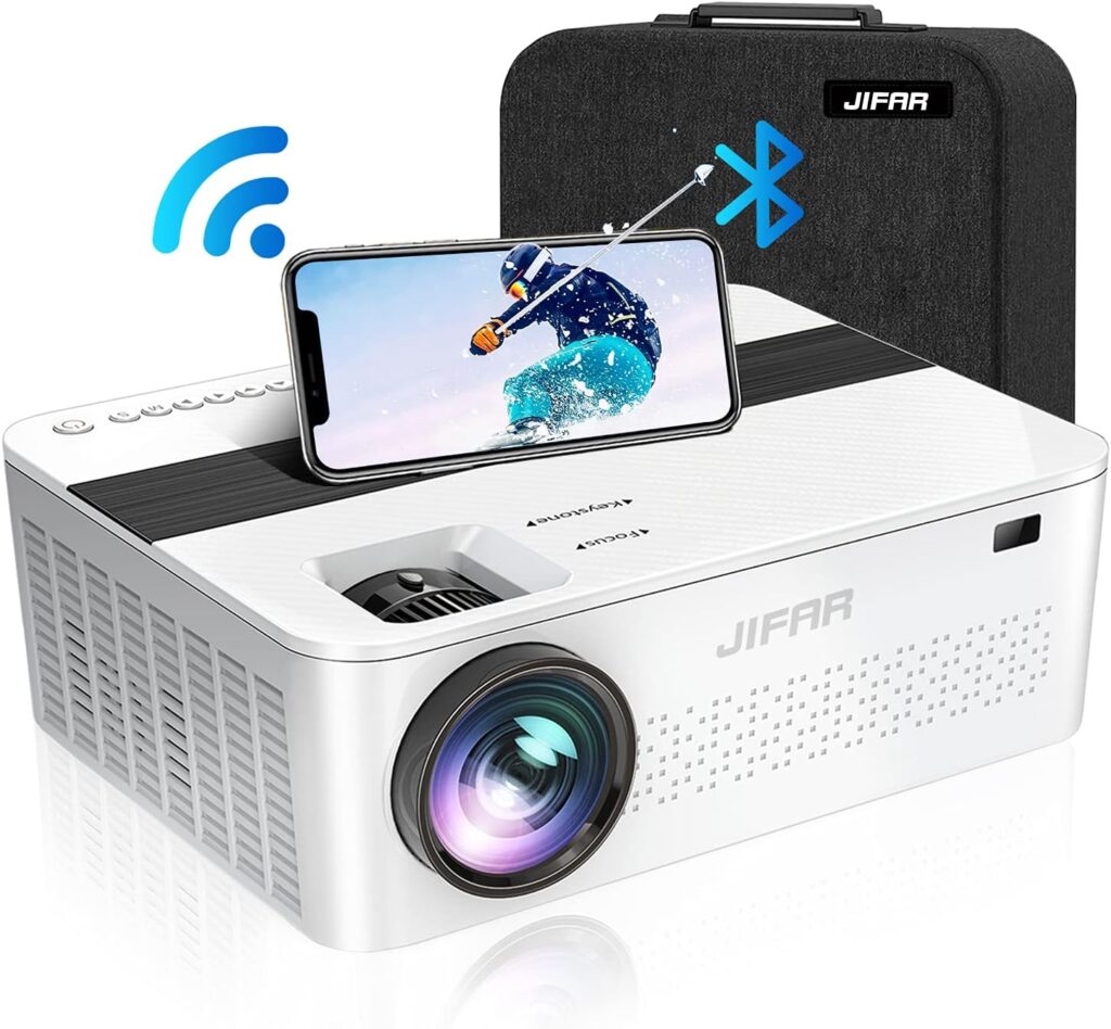 2023 Upgraded Projector 4K with 5G WiFi and Bluetooth,1000ANSI 450 Outdoor Projector, Movie Projector Support 4K