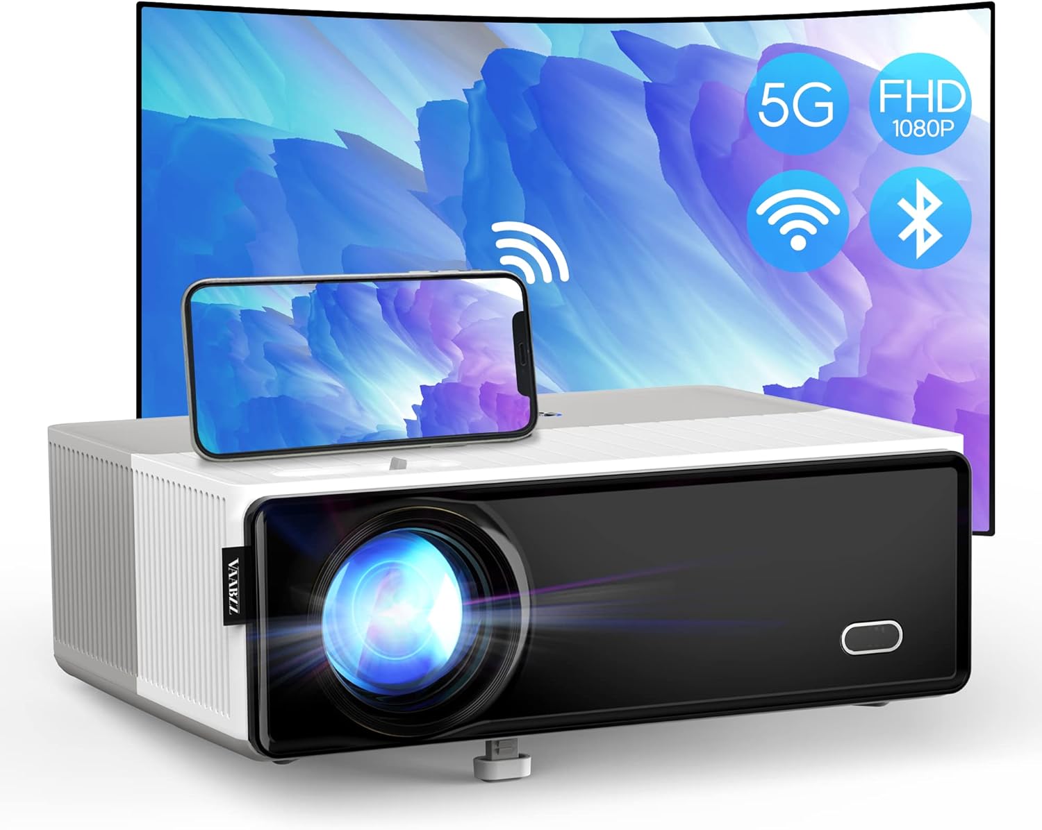 VAABZZ 1080P Outdoor Movie Projector