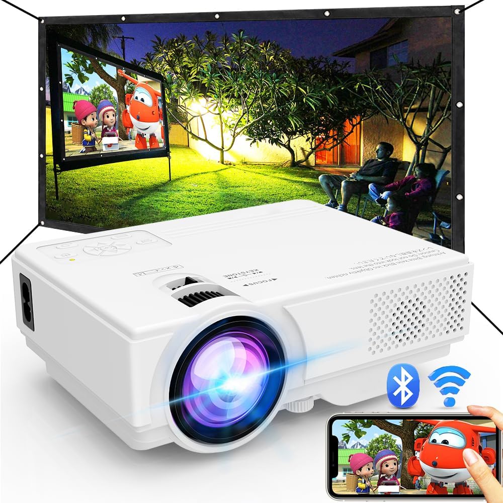 Nisoo Projector with WiFi and Bluetooth