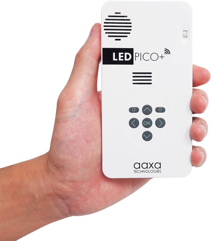 AAXA LED Pico+ Mini Projector with 2 Hour Battery, Wireless Mirroring