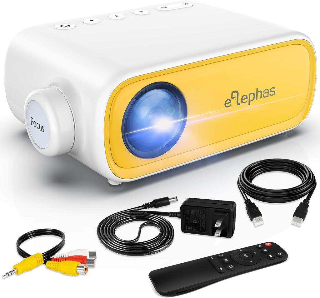 ELEPHAS Portable Projector for iPhone 1080P Supported