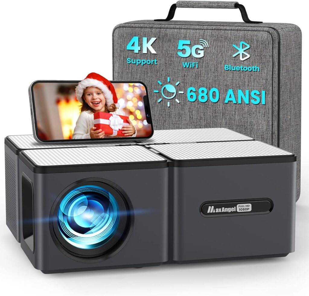 MaxAngel Portable Home Theater Video Projector for Phone,TV Stick, PS5, Laptop