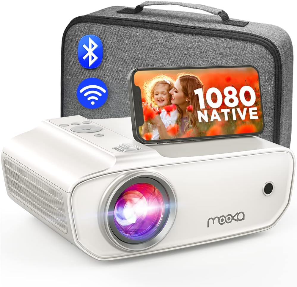 Projector with WiFi and Bluetooth, Native 1080P Projector for Outdoor Movie