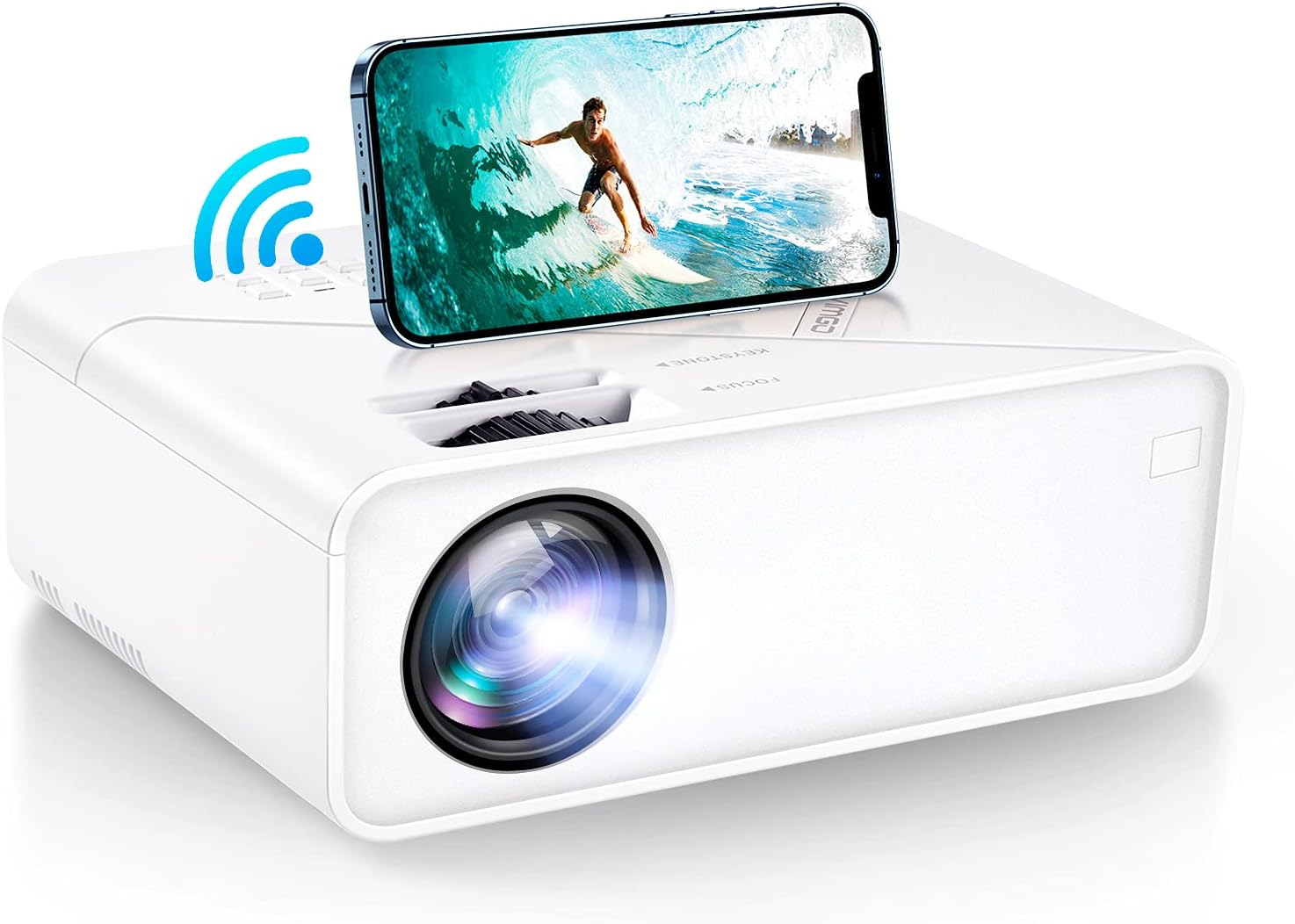 VIMGO Mini WiFi Projector, 6000Lux Portable Projector