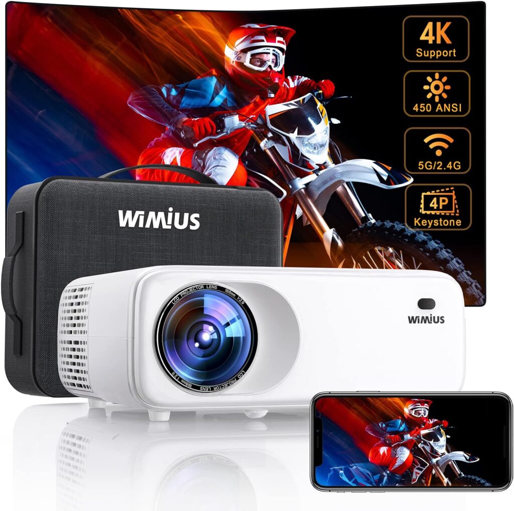 WiMiUS W6 Native Full HD 1080P Projector Outdoor Movie Projector