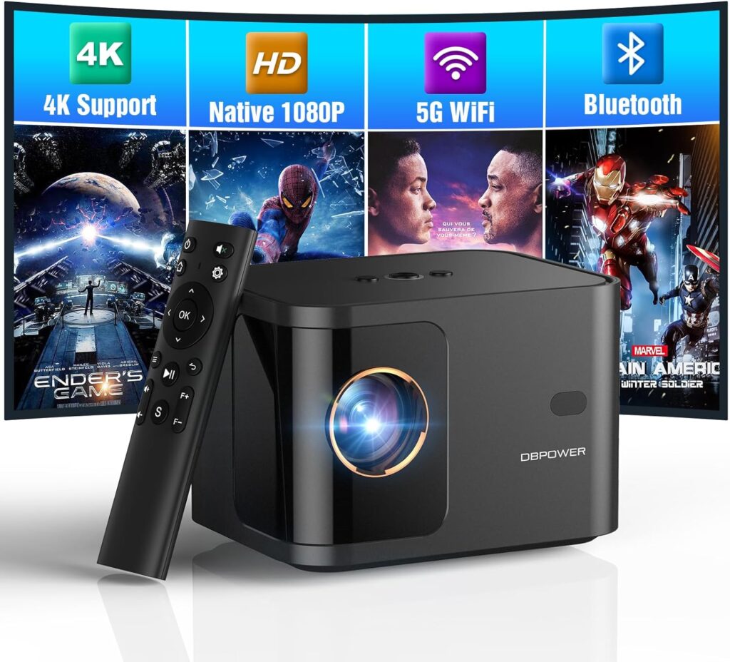 DBPOWER Smartphone Projector Outdoor Movie for TV