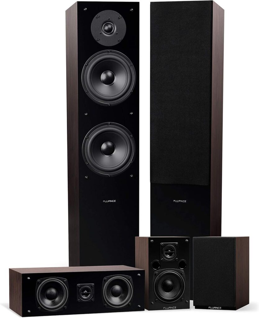 Fluance Elite High Definition Surround Sound Home Theater 5.0 Channel Speaker System Including Floorstanding Towers
