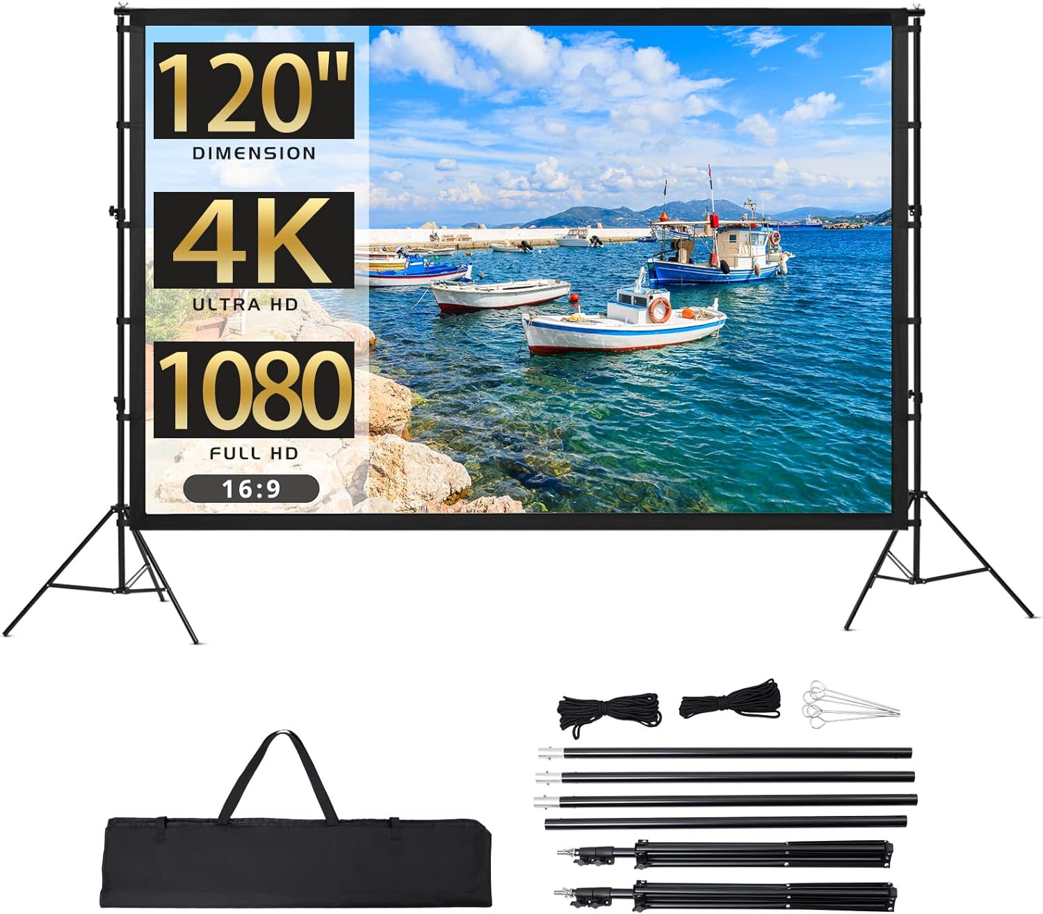 Towallmark 120 inch Portable Projection Screen