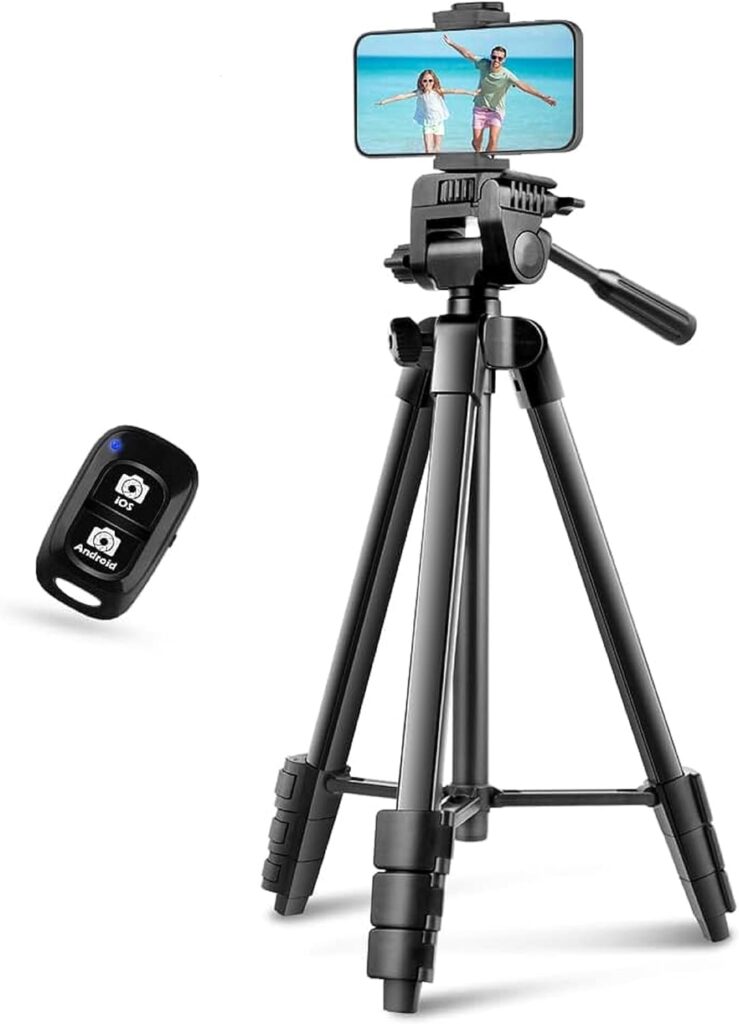 UBeesize 54' Camera Tripod, Travel Tripod for iPhone with Bag, Phone Tripod Stand with Remote