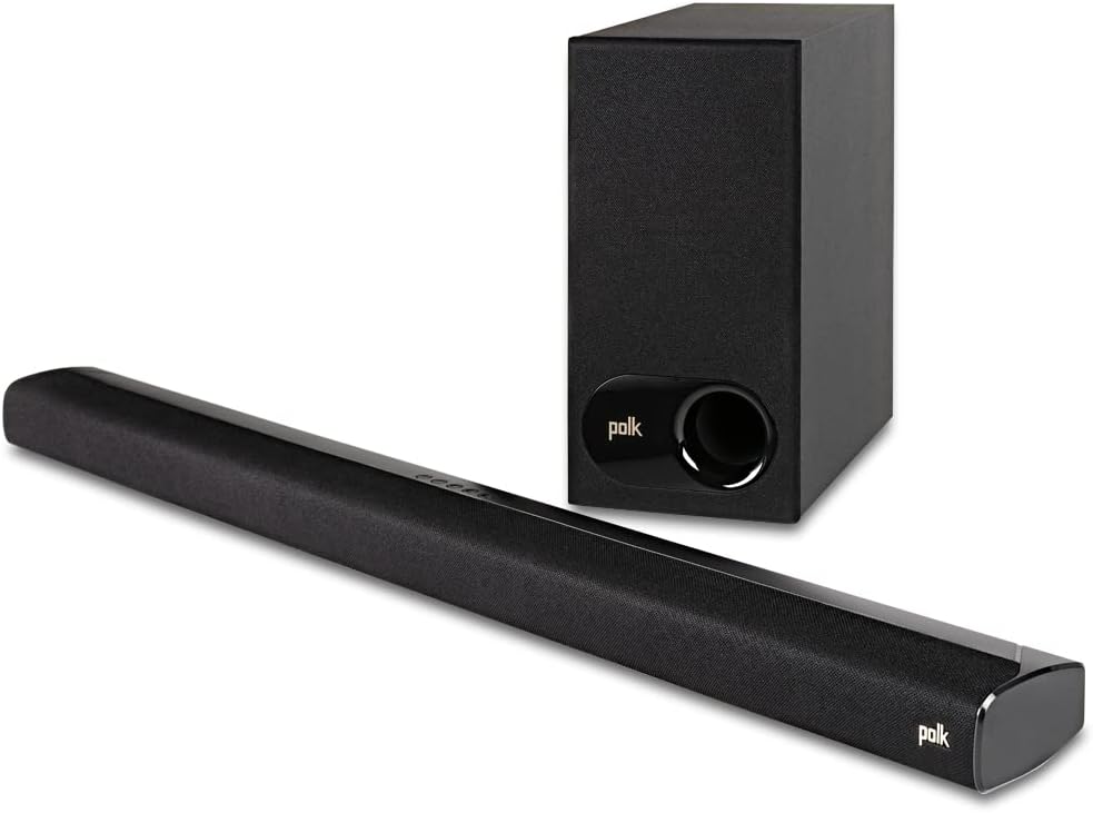 Polk Audio Signa S2 Low Profile TV Sound Bar, Works with 4K & HD TVs, Wireless Subwoofer