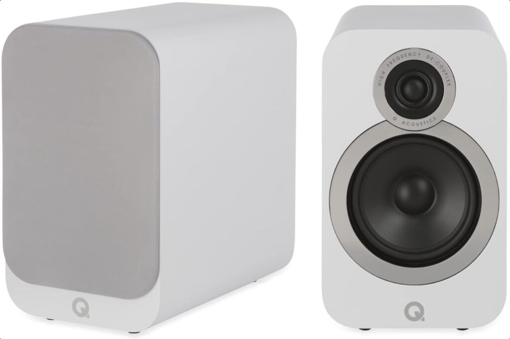 Q Acoustics 3020i Bookshelf Speakers Pair Arctic White - 2-Way Reflex Enclosure Type, 5 Bass Driver, 0.9 Tweeter - Stereo Speakers