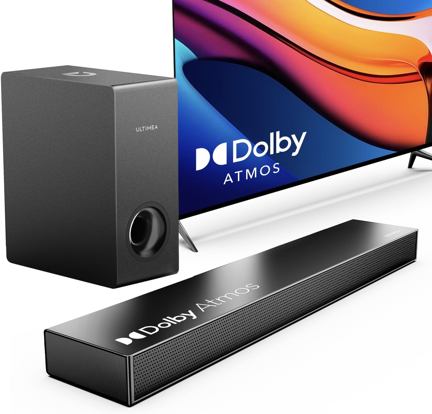 ULTIMEA Dolby Atmos Sound Bars for Smart TV, 190W Peak Power Soundbar for TV with Subwoofer