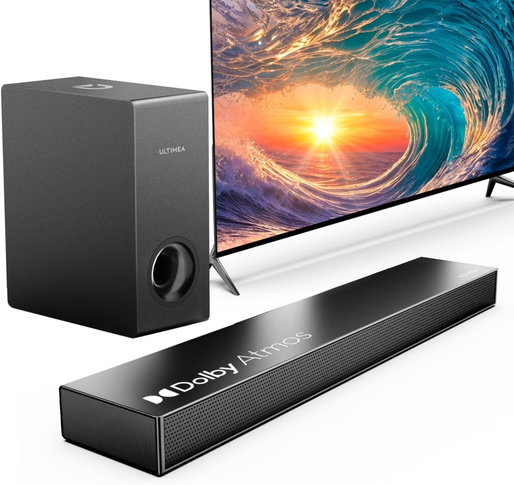 ULTIMEA Sound Bars for Smart TV with Dolby Atmos, 3D Surround Sound System for TV Speakers, 2.1 Soundbar