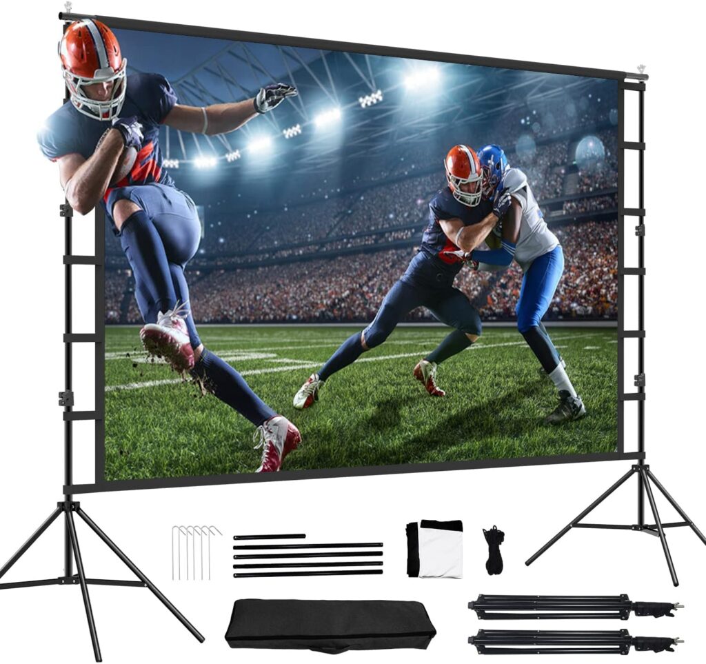 12-Foot Projector Screen and Stand,150 inch Large Indoor Movie Projection Screen
