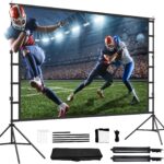 12-Foot Projector Screen and Stand,150 inch Large Indoor Movie Projection Screen