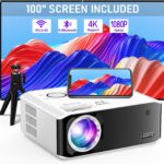 AuKing Projector with WiFi and Bluetooth, 2024 Upgrade Native 1080P 4K Projector Supported