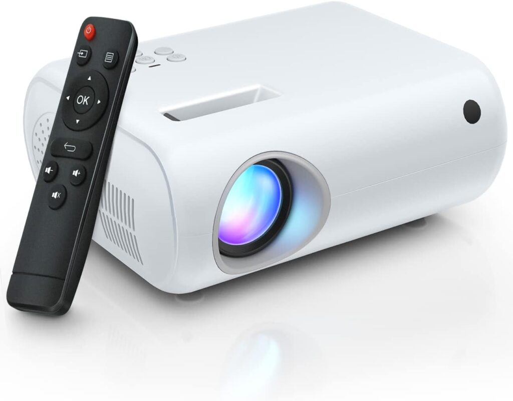 CLOKOWE 2023 Upgraded Portable Projector with 9000 Lux Outdoor Movie Projector Full HD 1080P