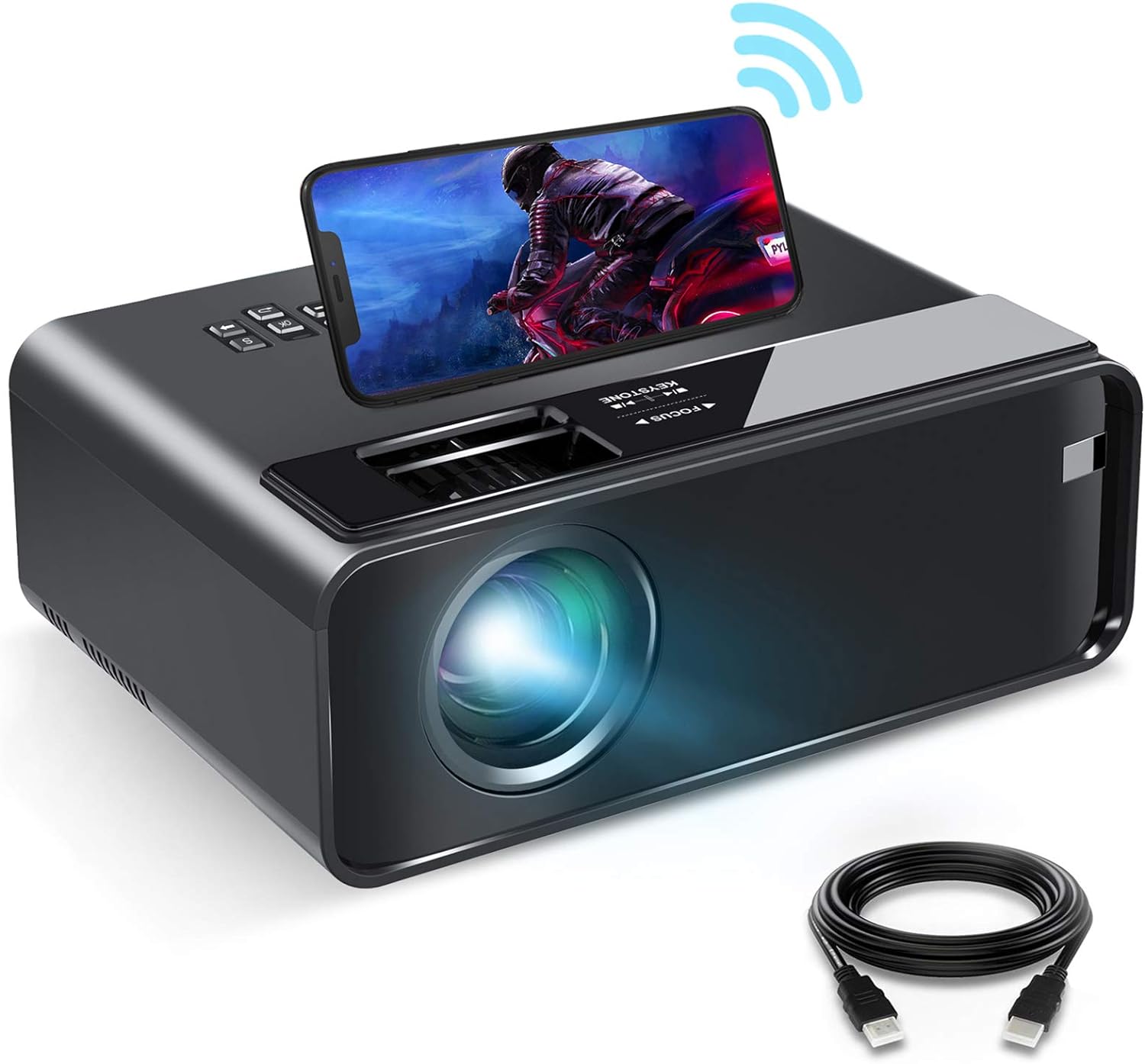 ELEPHAS 2020 WiFi Movie Projector with Synchronize Smartphone Screen, 1080P HD Portable Projector