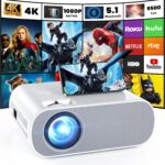 HOMPOW Projector, Native 1080P Full HD Bluetooth Projector with Speaker