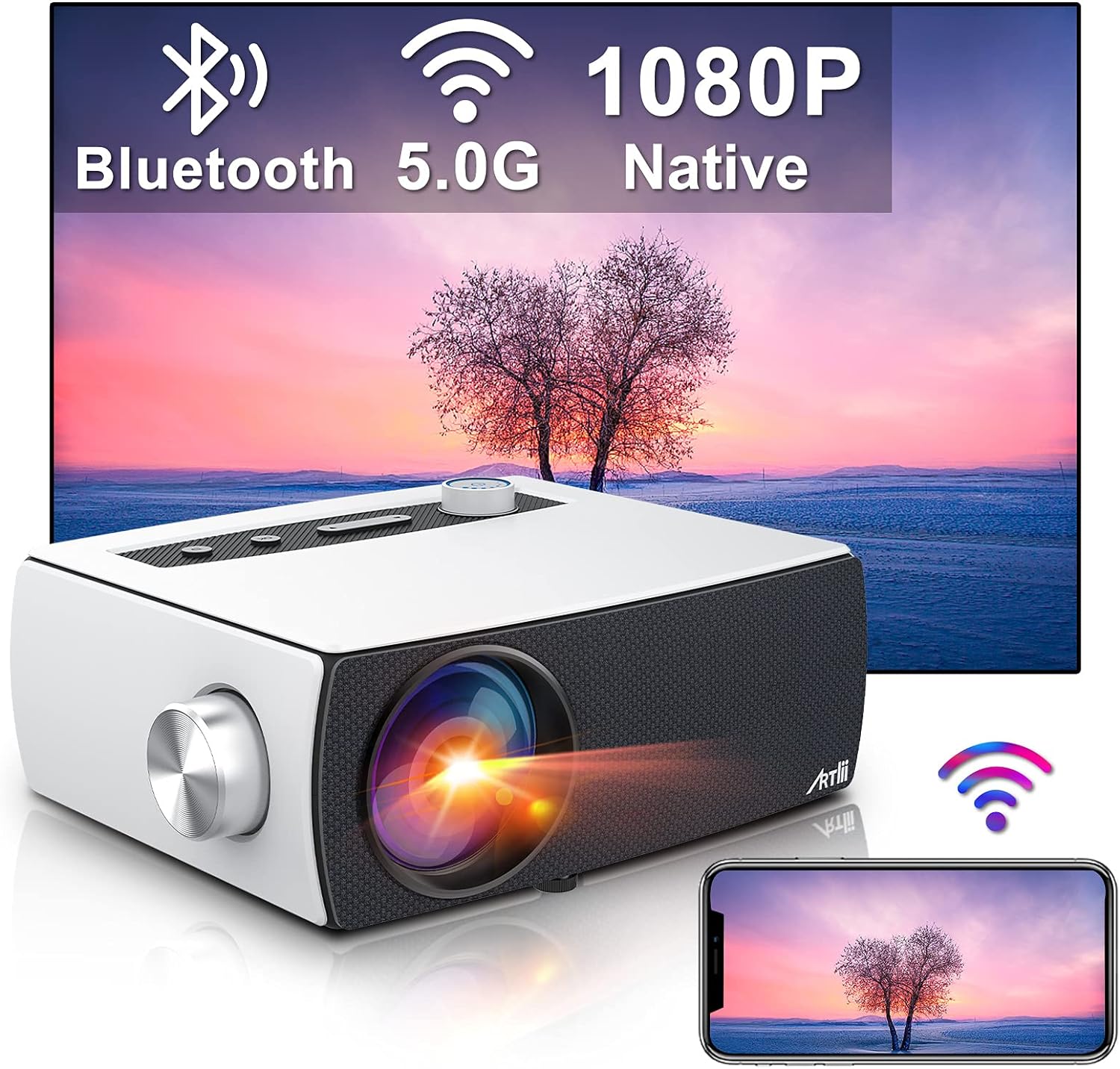 Artlii Enjoy3 Outdoor 5G WiFi Bluetooth Projector