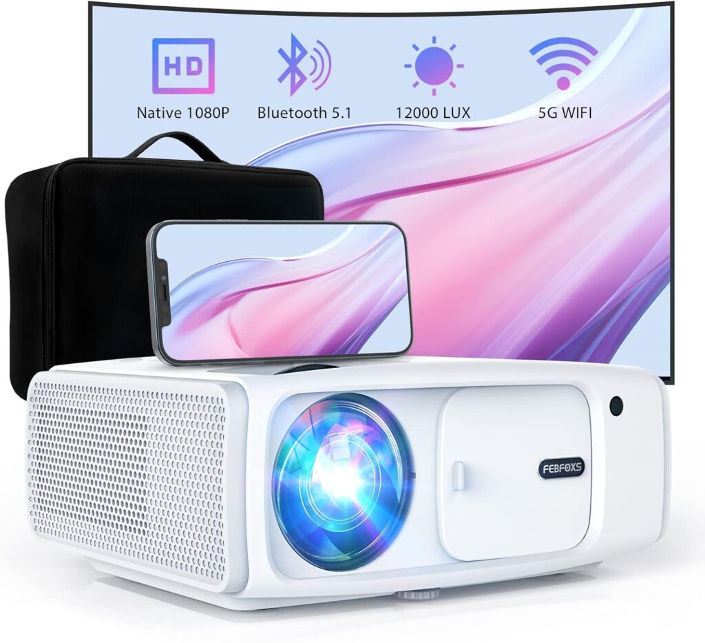 Febfoxs Projector with WiFi and Bluetooth