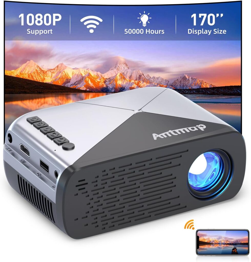 Mini Projector with WiFi, Antmap Phone Projector