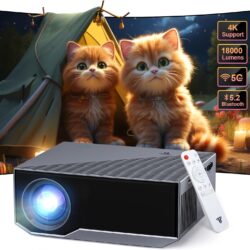 Proiettore Full HD 1080P Wielio Con WiFi/Bluetooth 5.2 - 18000 Lumen, Supporto 4K, Compatibile IOS/Android, Fino A 200 Pollici