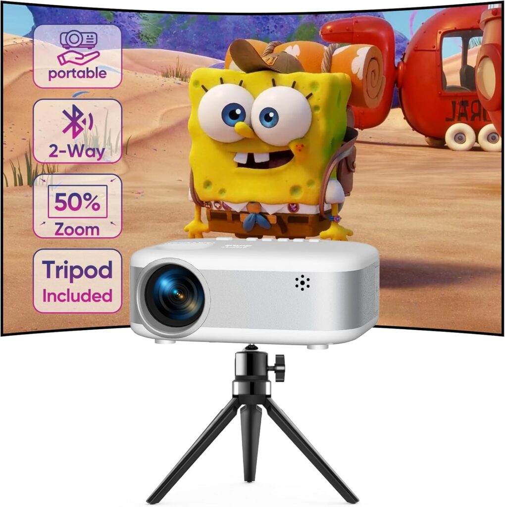 PANSEBA Mini Projector with Tripod