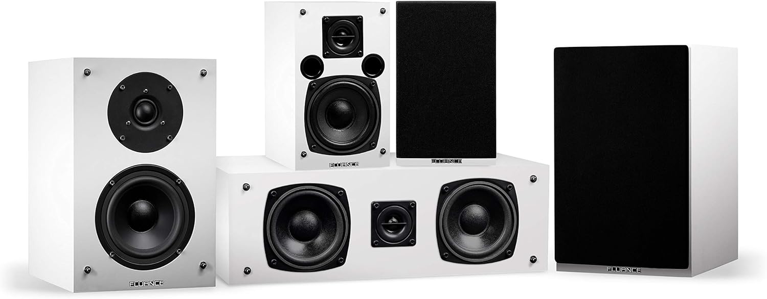 Fluance Elite High Definition Compact Surround Sound Home Theater 5.0 Channel Speaker System