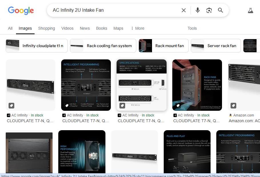 AC Infinity 2U Intake Fan Search Results