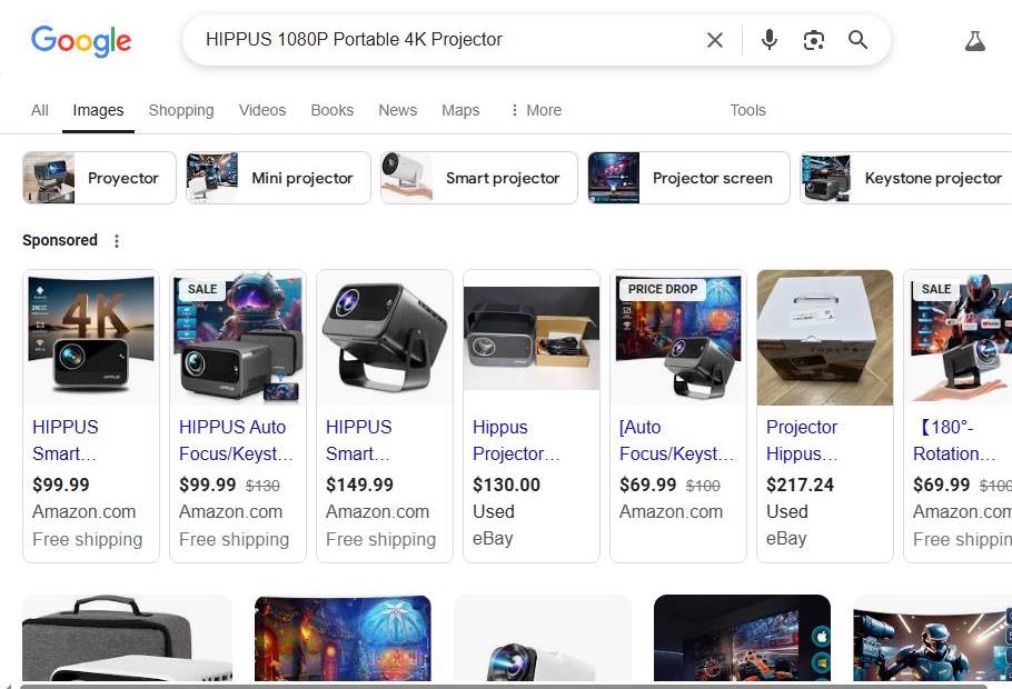 Google Shopping Results for HIPPUS Projectors