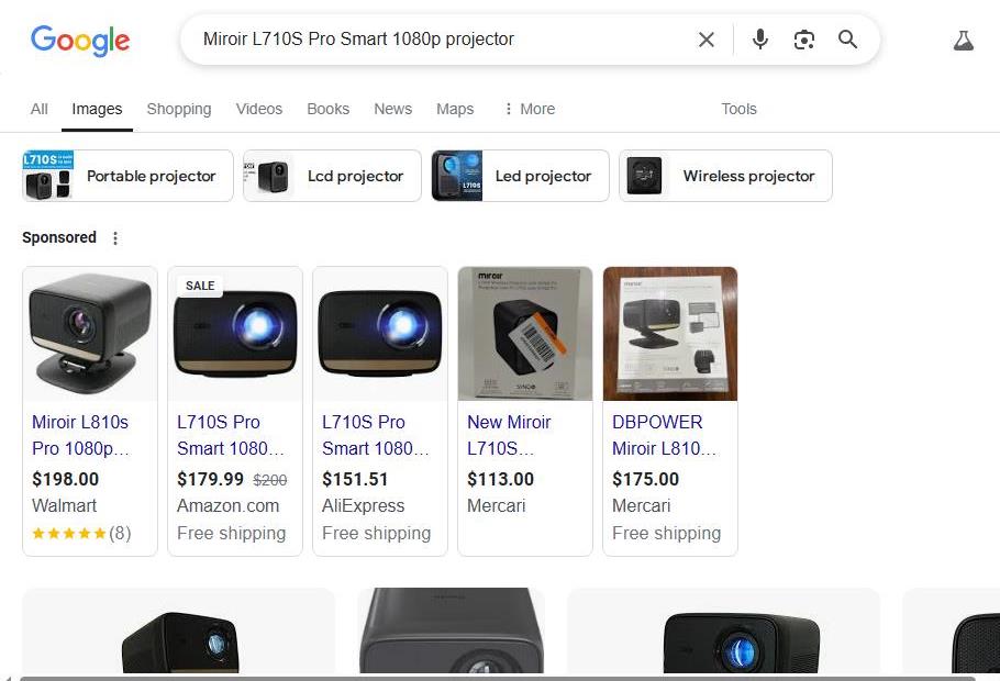 Search Results for Miroir L710S Pro Smart 1080p Projector
