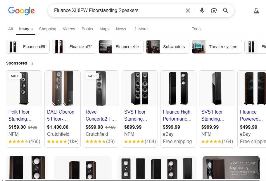 Google Search Results for Fluance XL8FW Floorstanding Speakers