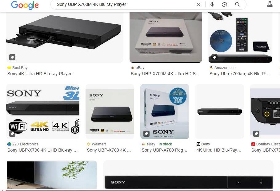Sony UBP-X700M 4K Blu-ray Player Shown in Multiple Views