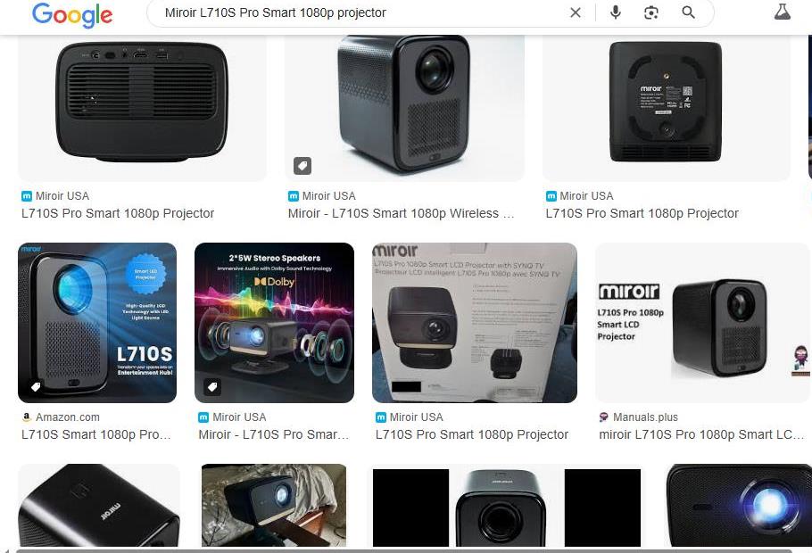Miroir L710S Pro Smart Projector Shown in Multiple Images