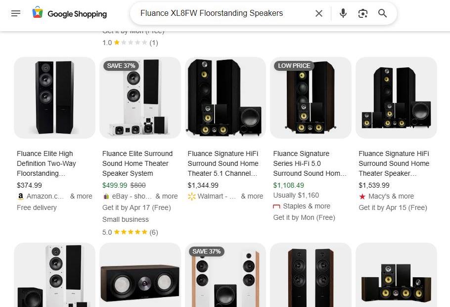 Google Shopping Results for Fluance XL8FW Floorstanding Speakers